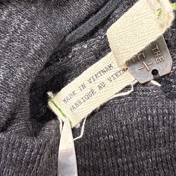 We The Free People Sweater Womens Sz L Charcoal Split Back Cowl Neck Knit Top - Picture 9 of 11